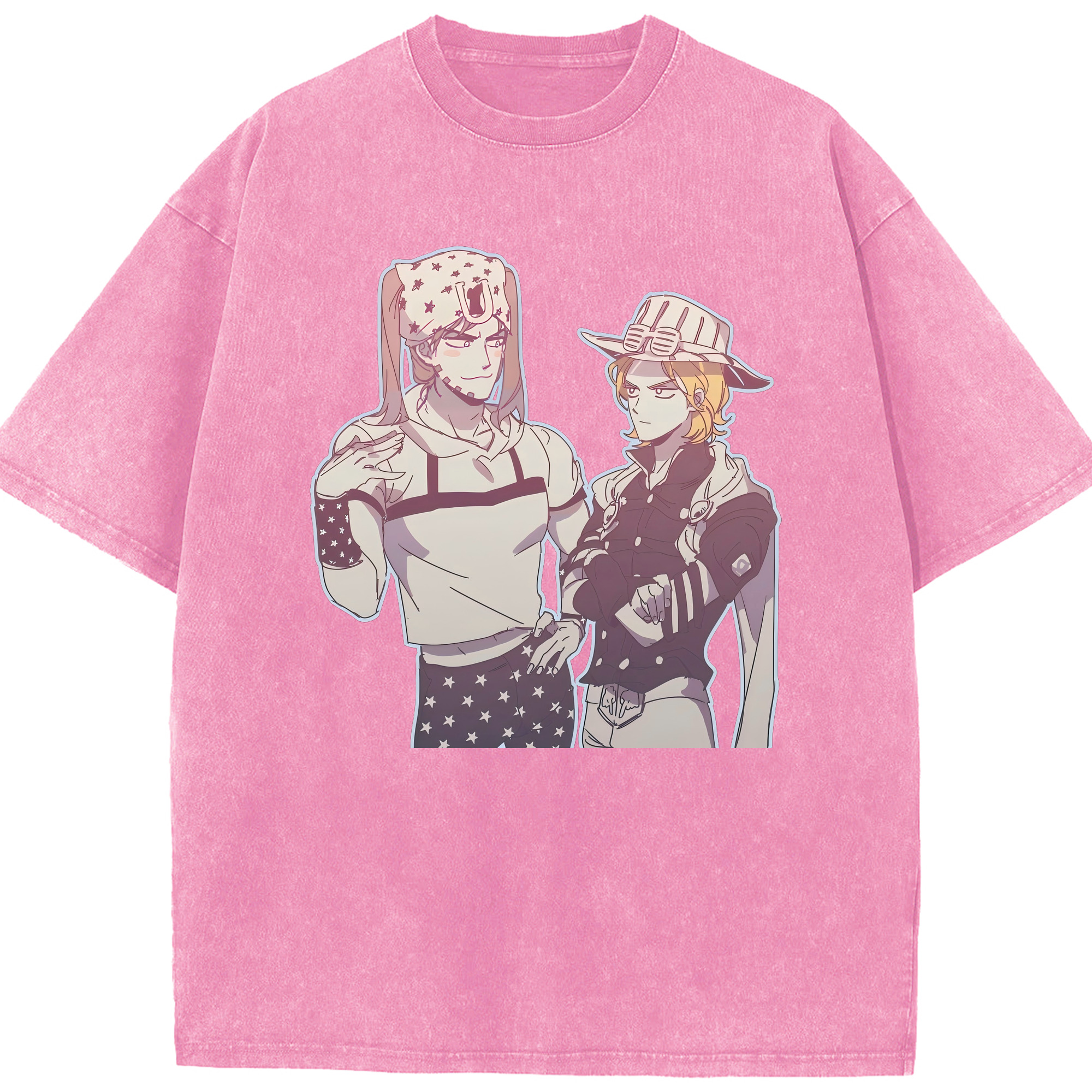 （画像用） ジョジョの奇妙な冒険 JoJo's Bizarre Adventure 綿100% ヴィンテージ風 半袖Tシャツ（フロントプリント）